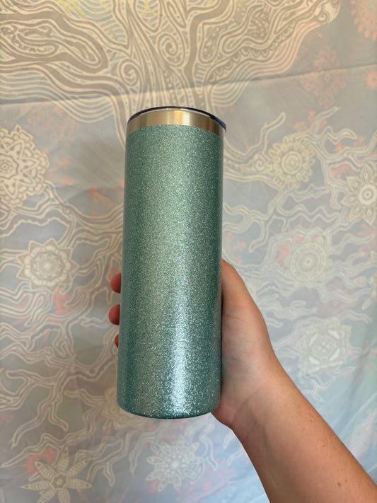 Stainless Steel Blue Glitter Cup w/ acrylic lid